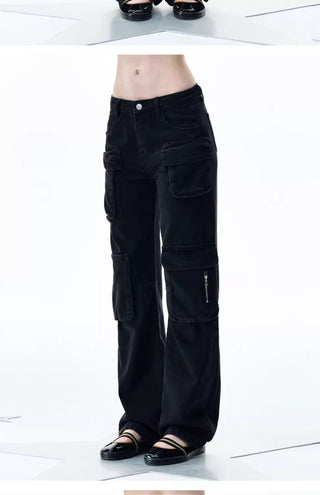 [NECY] washed denim overalls