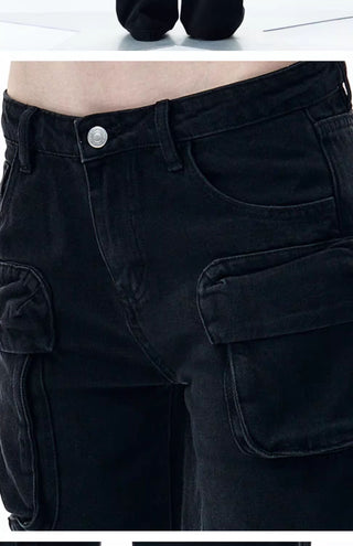 [NECY] washed denim overalls