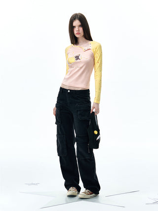 [NECY] washed denim overalls