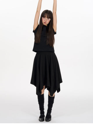 [NECY] umbrella pleated skirt