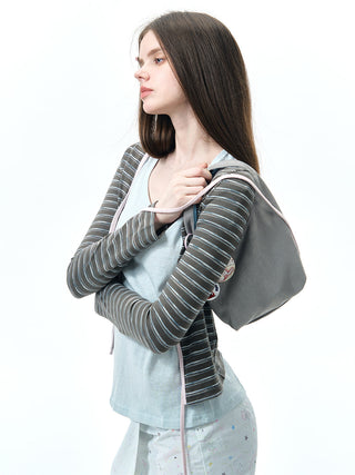 [NECY] striped lace cardigan