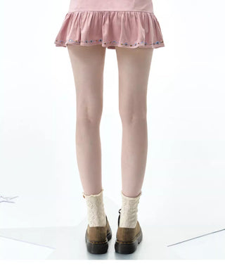 [NECY] suede sequin skirt
