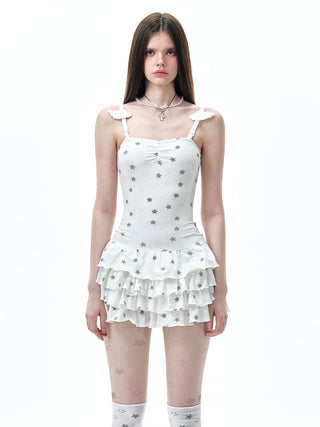 [NECY] ruffled suspender skirt