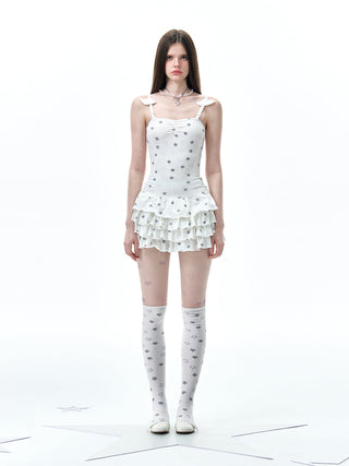 [NECY] ruffled suspender skirt