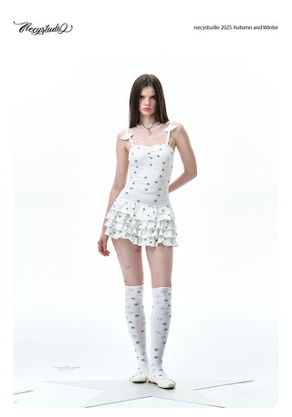 [NECY] ruffled suspender skirt
