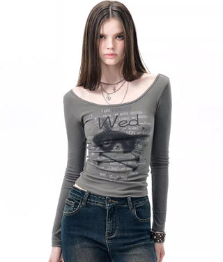 [NECY] v-neck printed top