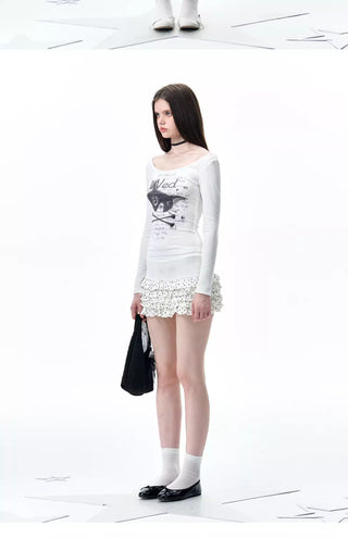 [NECY] v-neck printed top