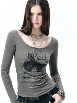 [NECY] v-neck printed top
