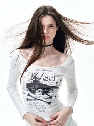 [NECY] v-neck printed top