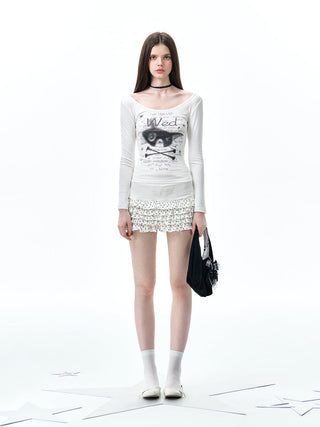 [NECY] v-neck printed top