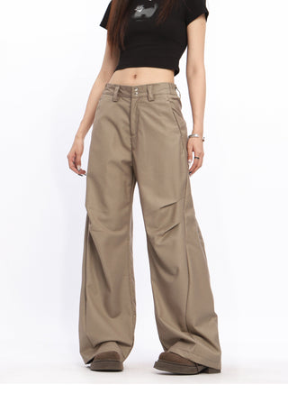 Retro Baggy twill trousers
