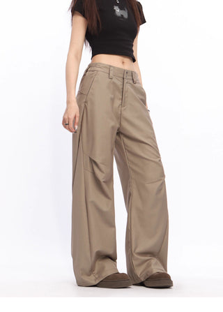 Retro Baggy twill trousers