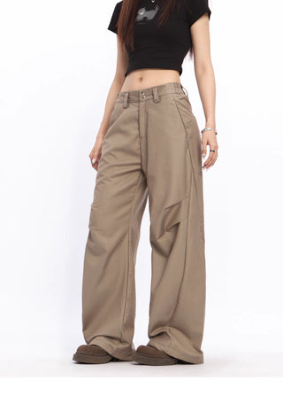 Retro Baggy twill trousers