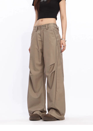 Retro Baggy twill trousers