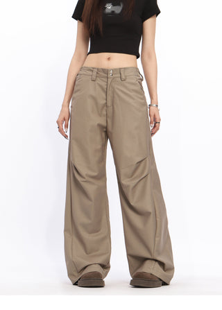 Retro Baggy twill trousers