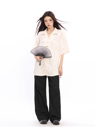 Retro Baggy twill trousers