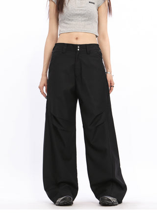 Retro Baggy twill trousers