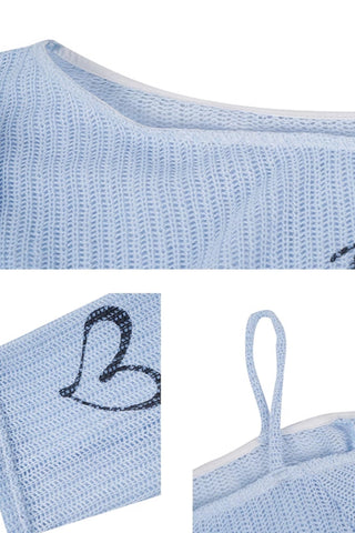 Bowknot acubi knitted off-shoulder Top