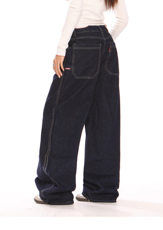 Oversized wide-leg baggy jeans