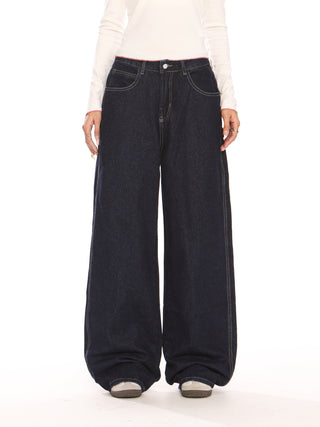 Oversized wide-leg baggy jeans