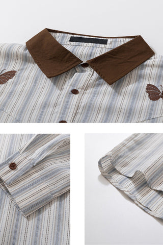 striped butterfly oversized shirt