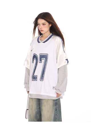 Fake two-piece sporty jersey