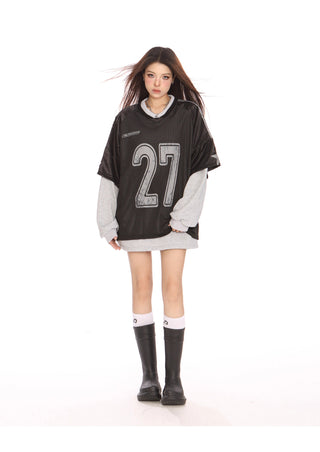 Fake two-piece sporty jersey