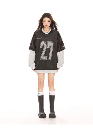 Fake two-piece sporty jersey