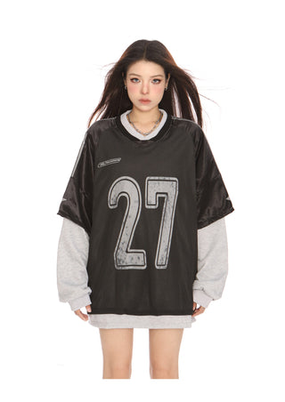 Fake two-piece sporty jersey