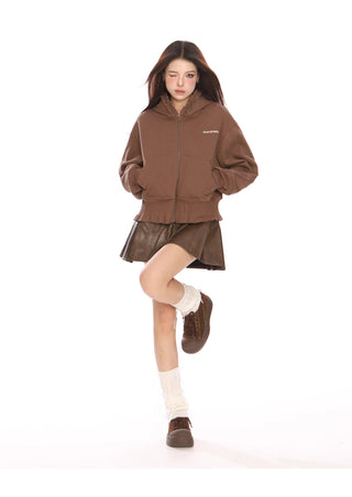 Lace edge slim hoodie