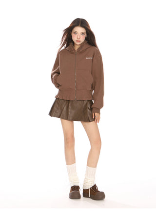 Lace edge slim hoodie