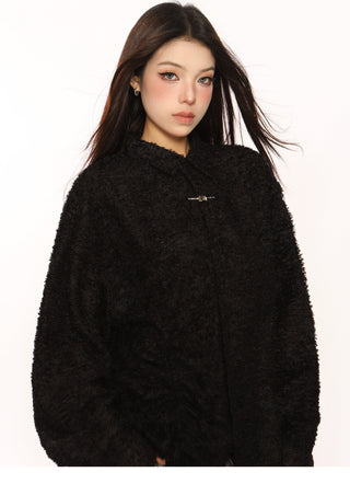 Textured drawstring overshirt