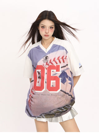 Blokecore Loose V-neck jersey