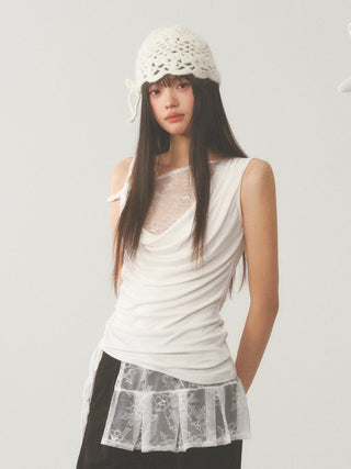 [WEEKH] Pleated short skirt