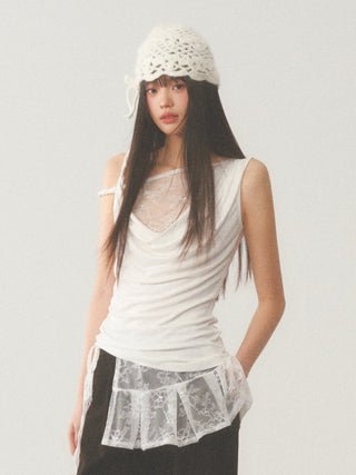 [WEEKH] Pleated short skirt