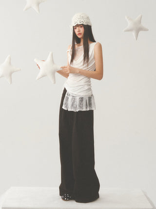 [WEEKH] Pleated short skirt