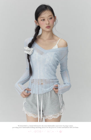 [WEEKH] V-neck knit top