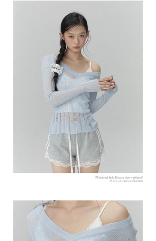 [WEEKH] V-neck knit top