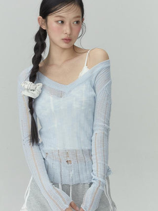 [WEEKH] V-neck knit top