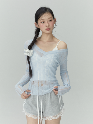 [WEEKH] V-neck knit top