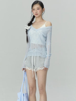 [WEEKH] V-neck knit top