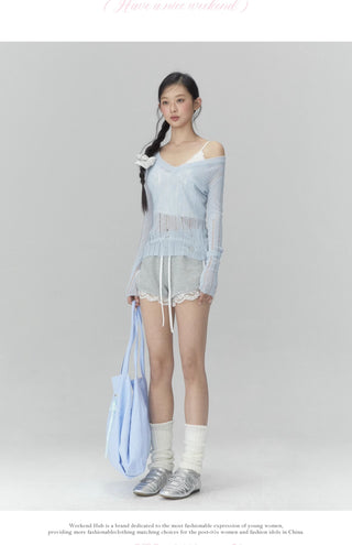 [WEEKH] V-neck knit top