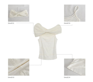 [WEEKH] Off-shoulder bow top