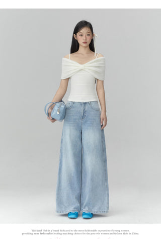 [WEEKH] Off-shoulder bow top