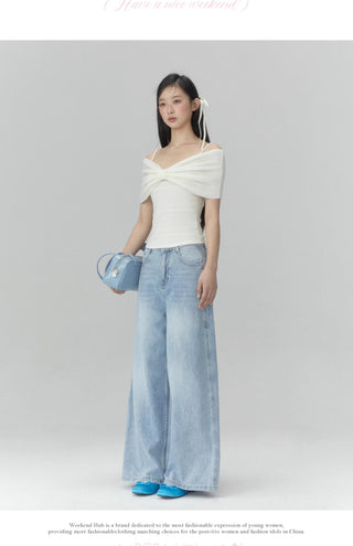 [WEEKH] Off-shoulder bow top