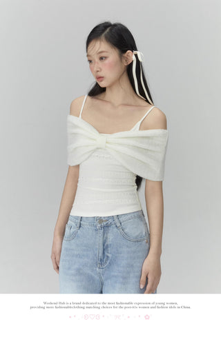 [WEEKH] Off-shoulder bow top