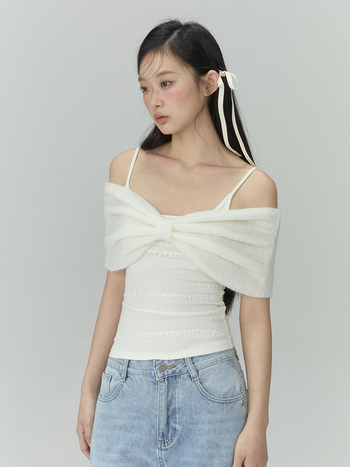 [WEEKH] Off-shoulder bow top