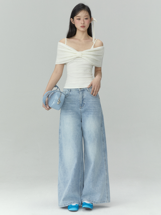 [WEEKH] Off-shoulder bow top