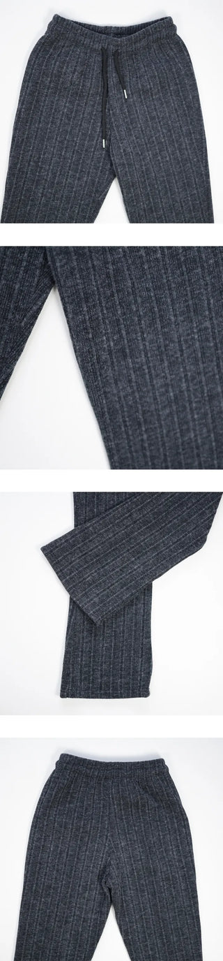 ribbed boot-cut pants