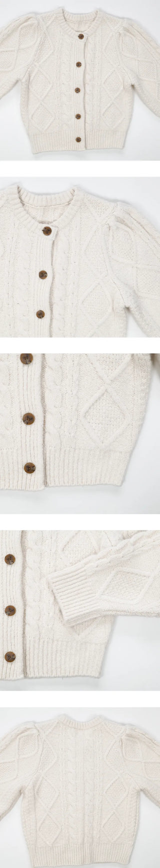 puff twisted cardigan